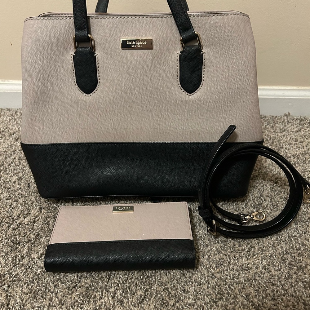 Kate Spade Black and Cream Satchel Bag